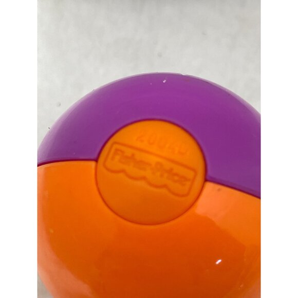 Fisher-Price Baby Toy Roly-Poly Ball Purple & Orange Smiling Face - Picture 3 of 4